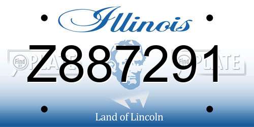Z887291 Illinois License Plate