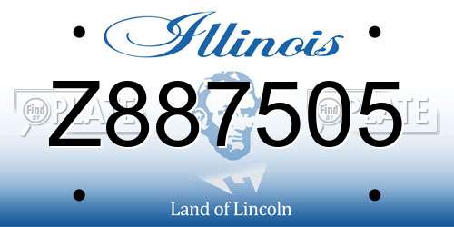 Z887505 Illinois License Plate