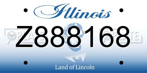 Z888168 Illinois License Plate