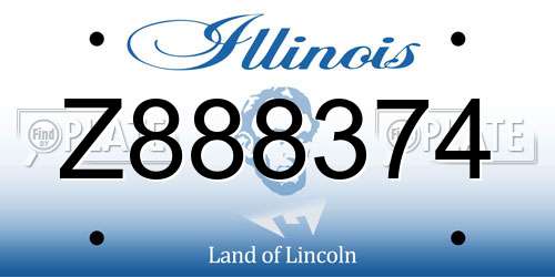 Z888374 Illinois License Plate