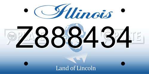 Z888434 Illinois License Plate
