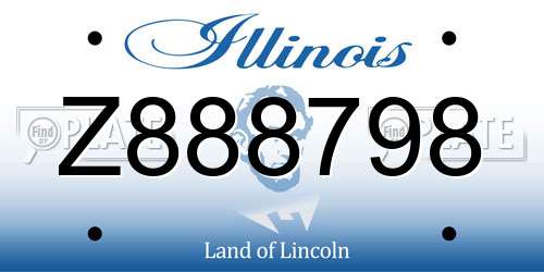 Z888798 Illinois License Plate