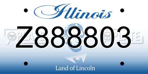 Z888803 Illinois License Plate