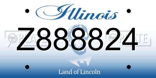 Z888824 Illinois License Plate