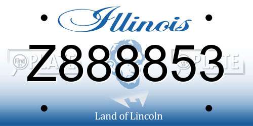 Z888853 Illinois License Plate