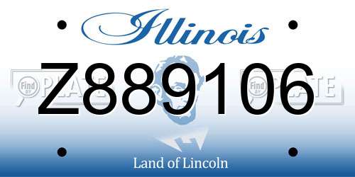 Z889106 Illinois License Plate