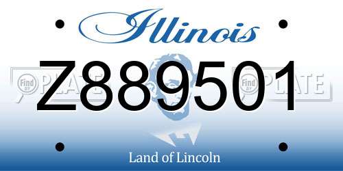 Z889501 Illinois License Plate
