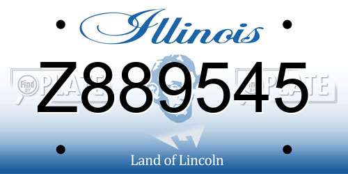 Z889545 Illinois License Plate