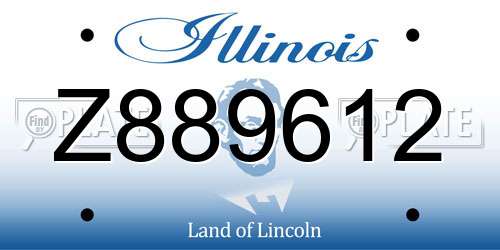 Z889612 Illinois License Plate