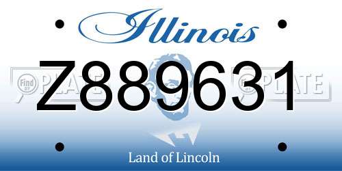 Z889631 Illinois License Plate