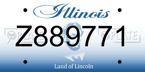 Z889771 Illinois License Plate