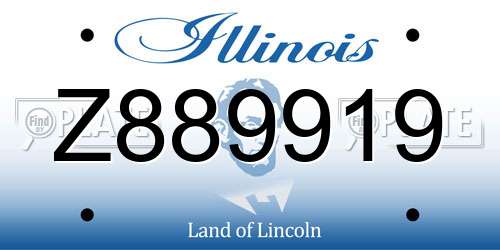 Z889919 Illinois License Plate