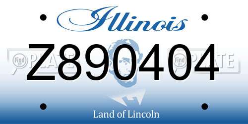 Z890404 Illinois License Plate