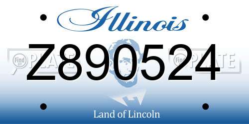 Z890524 Illinois License Plate
