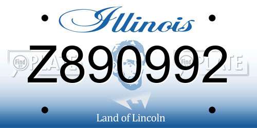 Z890992 Illinois License Plate