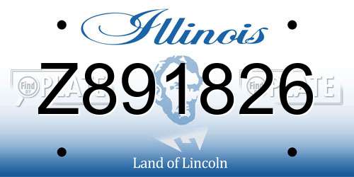 Z891826 Illinois License Plate