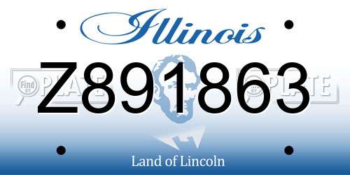 Z891863 Illinois License Plate