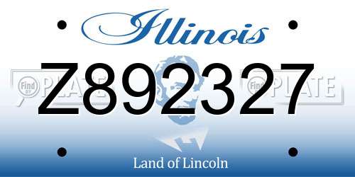 Z892327 Illinois License Plate