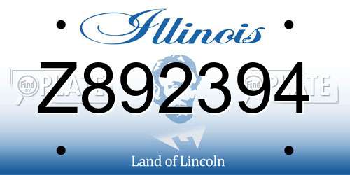 Z892394 Illinois License Plate
