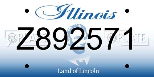 Z892571 Illinois License Plate