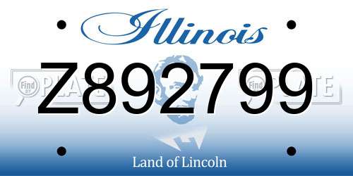 Z892799 Illinois License Plate