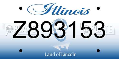 Z893153 Illinois License Plate
