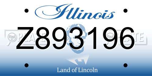 Z893196 Illinois License Plate
