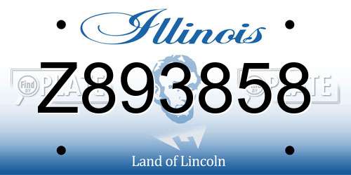 Z893858 Illinois License Plate