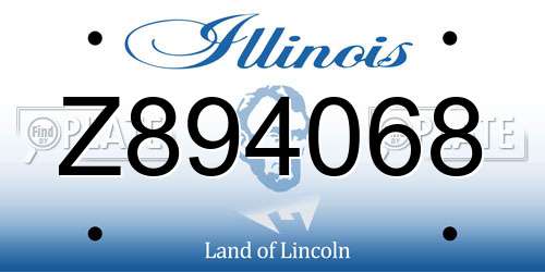 Z894068 Illinois License Plate