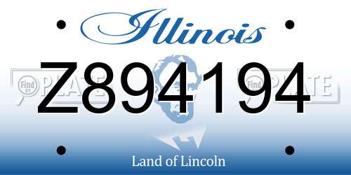Z894194 Illinois License Plate