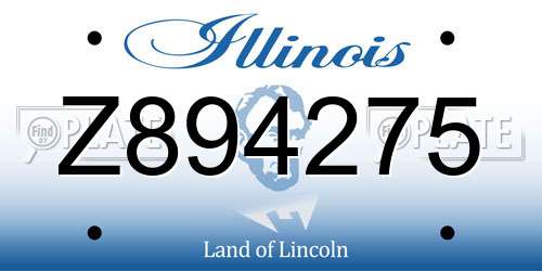 Z894275 Illinois License Plate