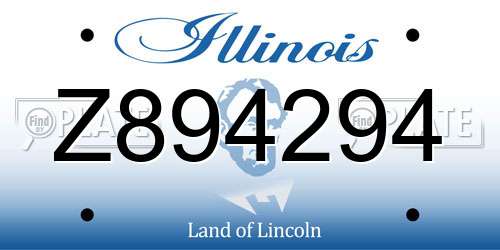 Z894294 Illinois License Plate