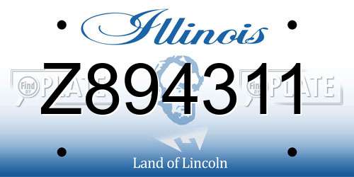 Z894311 Illinois License Plate