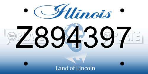 Z894397 Illinois License Plate