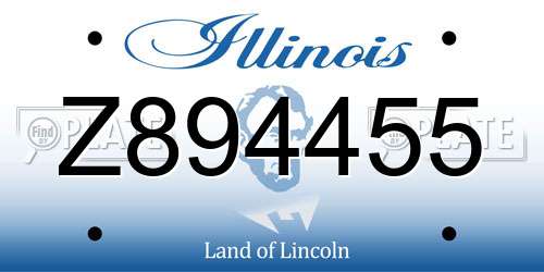 Z894455 Illinois License Plate