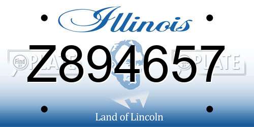 Z894657 Illinois License Plate