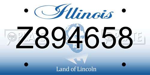 Z894658 Illinois License Plate
