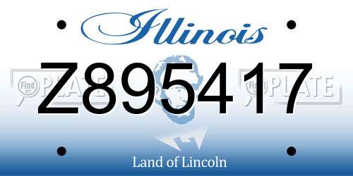 Z895417 Illinois License Plate