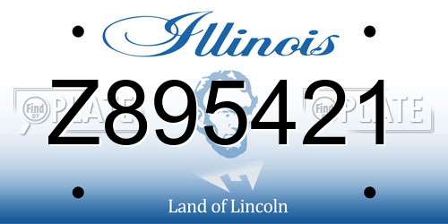 Z895421 Illinois License Plate