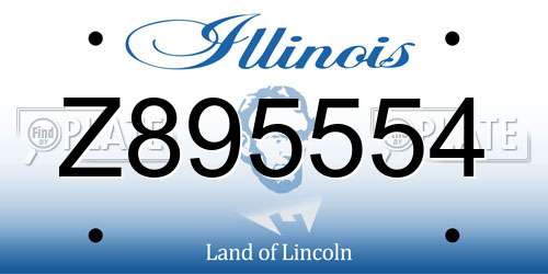 Z895554 Illinois License Plate