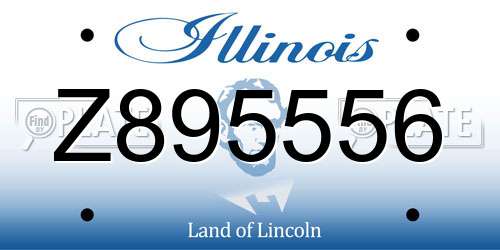 Z895556 Illinois License Plate