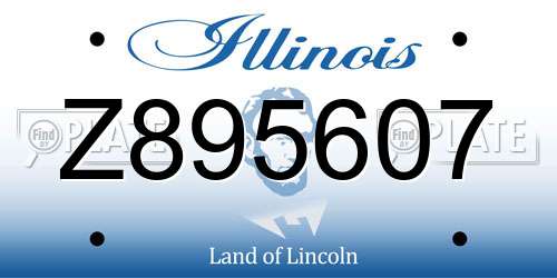 Z895607 Illinois License Plate