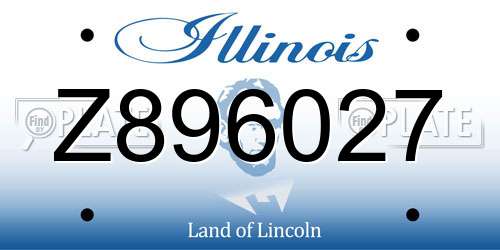 Z896027 Illinois License Plate