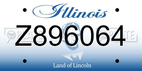Z896064 Illinois License Plate