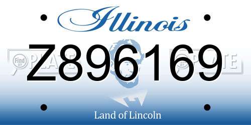 Z896169 Illinois License Plate