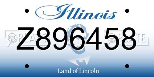Z896458 Illinois License Plate
