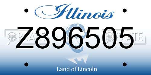 Z896505 Illinois License Plate