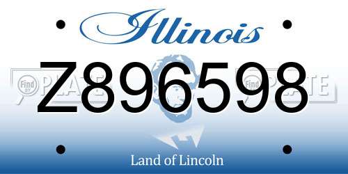 Z896598 Illinois License Plate