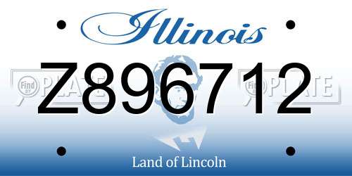 Z896712 Illinois License Plate