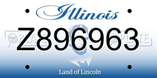 Z896963 Illinois License Plate